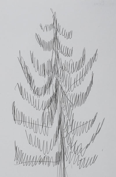 Yvonne CHAUFFIN : Le grand arbre noir, Autographe et dessin original signé