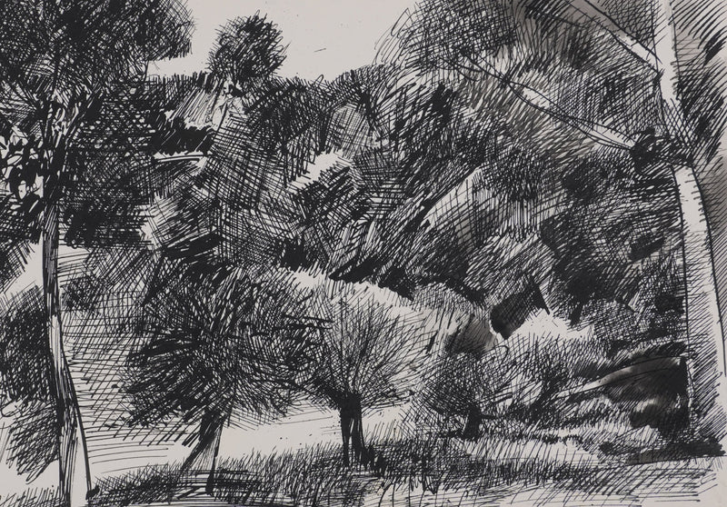 Maurice GENIS : Dans la forêt, Dessin original signé