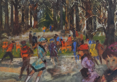 Emilio GRAU SALA : Promenade sur le lac gelée, Impression quadrichromie signée