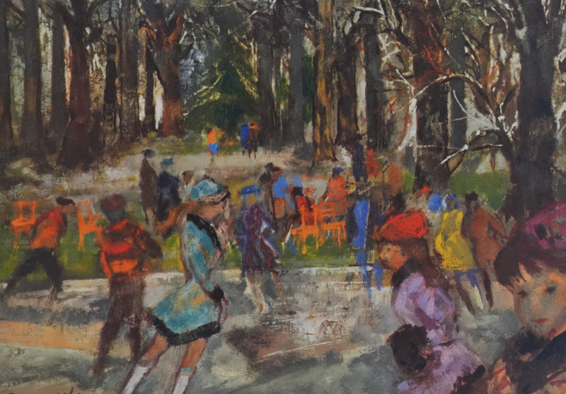 Emilio GRAU SALA : Promenade sur le lac gelée, Impression quadrichromie signée