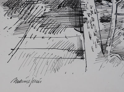 Maurice GENIS : Vue sur les champs, Dessin original signé