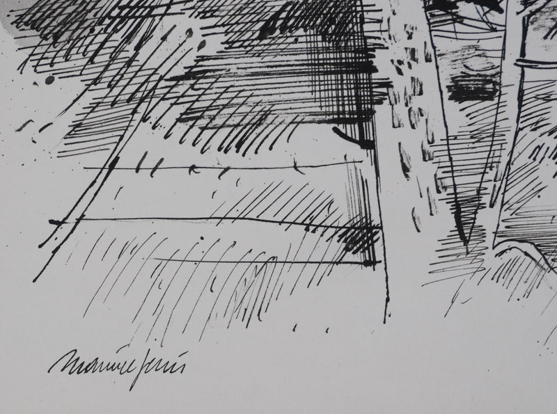 Maurice GENIS : Vue sur les champs, Dessin original signé