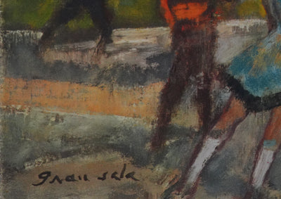 Emilio GRAU SALA : Promenade sur le lac gelée, Impression quadrichromie signée