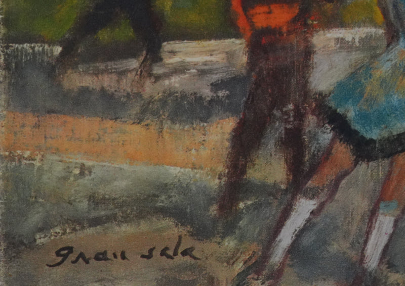 Emilio GRAU SALA : Promenade sur le lac gelée, Impression quadrichromie signée