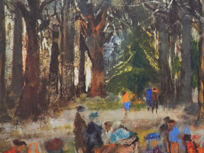 Emilio GRAU SALA : Promenade sur le lac gelée, Impression quadrichromie signée