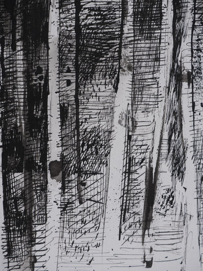 Maurice GENIS : La cabane dans les bois, Dessin original signé