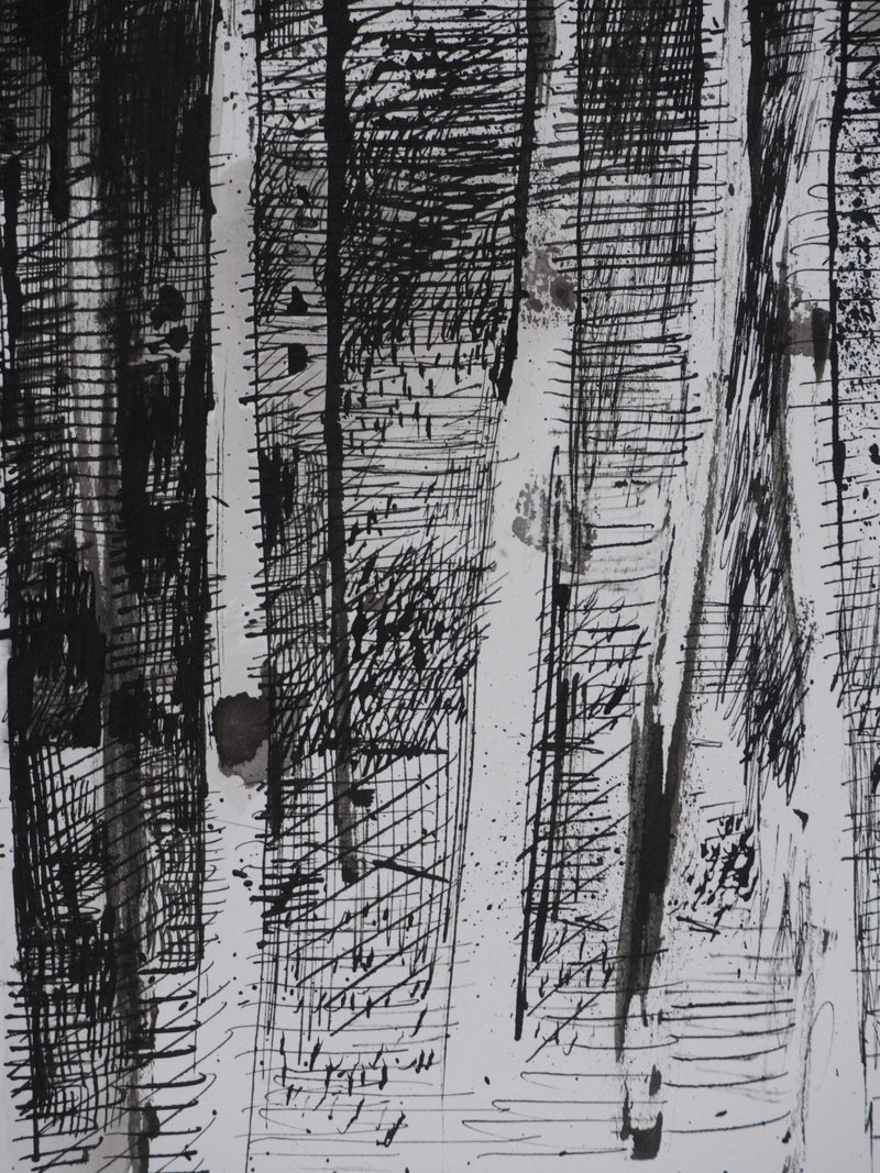 Maurice GENIS : La cabane dans les bois, Dessin original signé