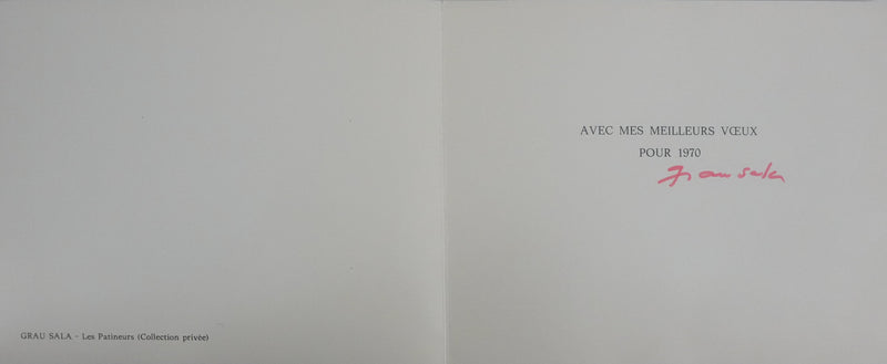 Emilio GRAU SALA : Promenade sur le lac gelée, Impression quadrichromie signée