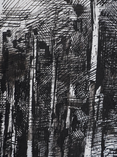 Maurice GENIS : La cabane dans les bois, Dessin original signé