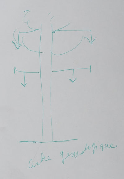 Jacques CHABANNES : L'arbre aux flèches, Autographe et dessin original signé