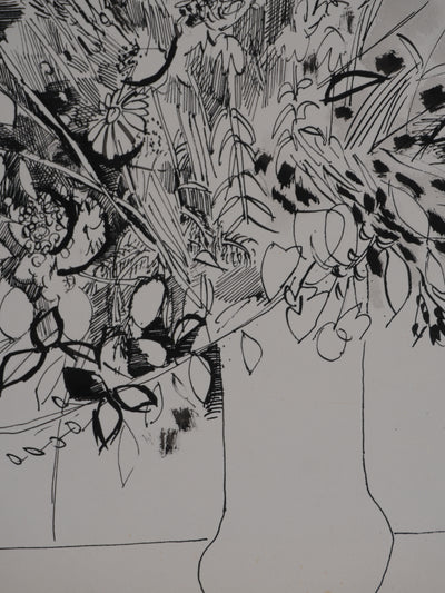 Maurice GENIS : Composition florale, Dessin original signé