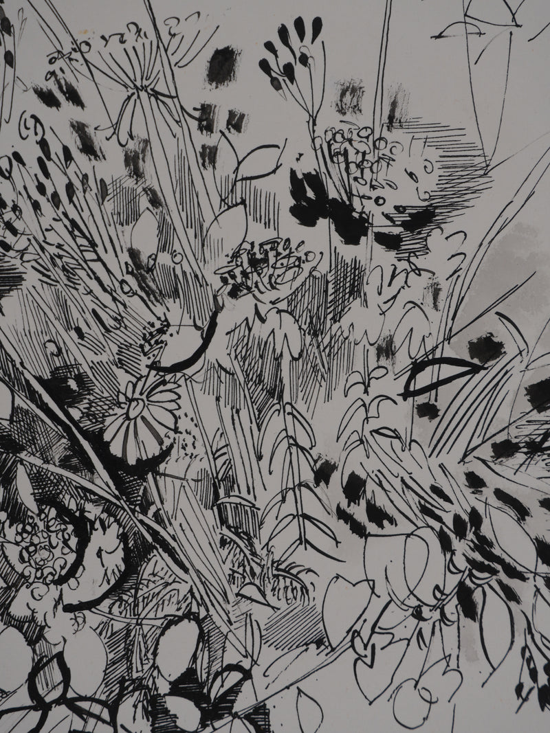 Maurice GENIS : Composition florale, Dessin original signé