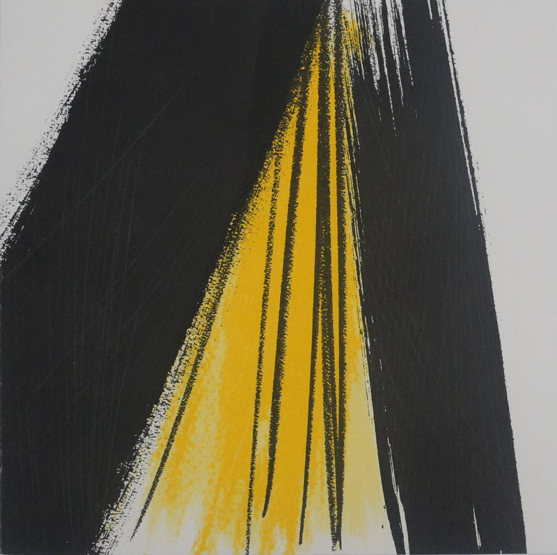 Hans HARTUNG : Le voile de lumière, Abstraction noire et jaune, Gravure