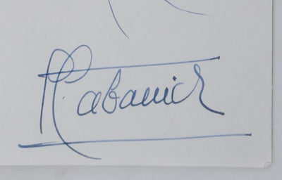 Jean HOUGRON : L'arbre vert, Autographe et dessin original signé