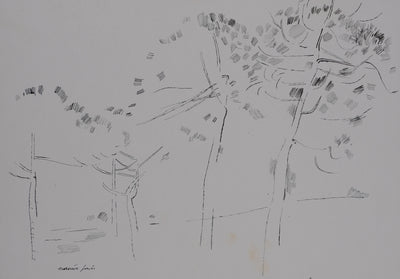 Maurice GENIS : Les pins, Dessin original signé