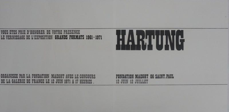 Hans HARTUNG : Le voile de lumière, Abstraction noire et jaune, Gravure