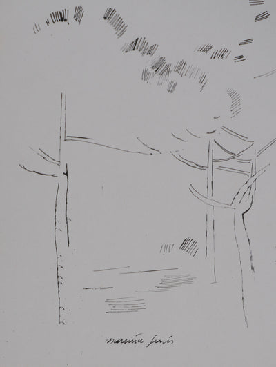 Maurice GENIS : Les pins, Dessin original signé