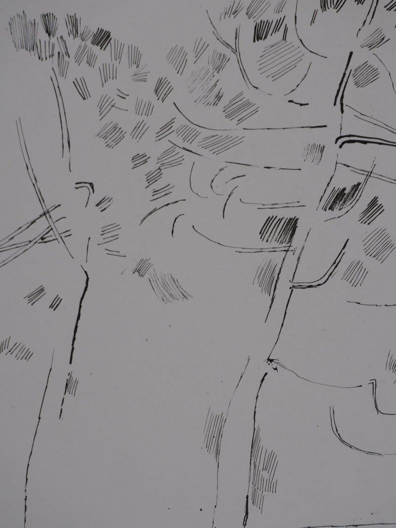 Maurice GENIS : Les pins, Dessin original signé