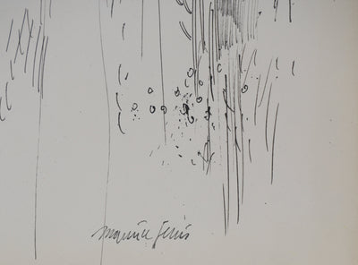 Maurice GENIS : La forêt sombre, Dessin original signé