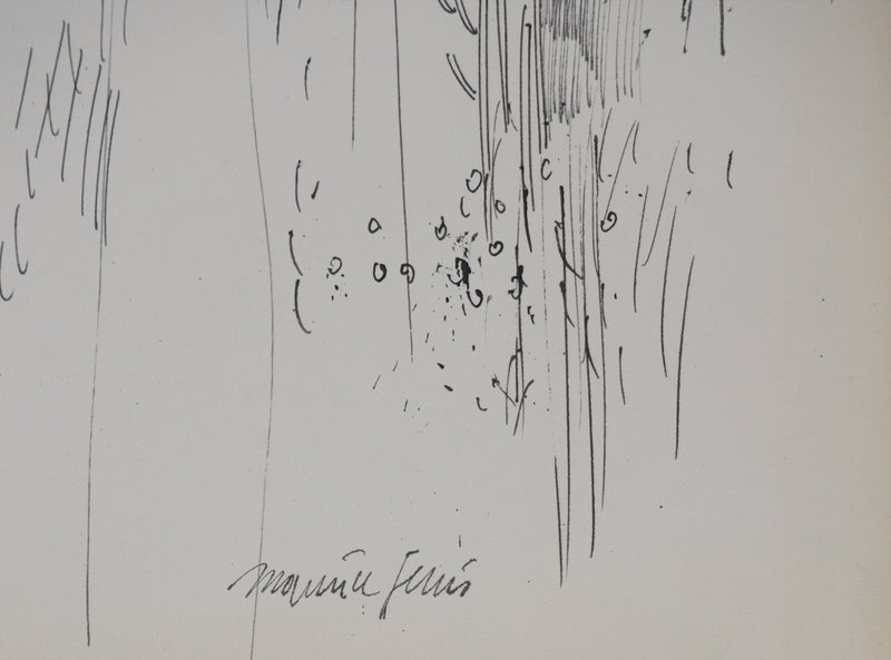 Maurice GENIS : La forêt sombre, Dessin original signé