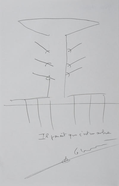 Autographe original de Yvon CHOTARD (vue générale) - Crédit photo : Galerie Art.Paris