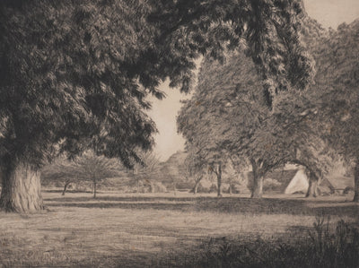 F. FRITEL : La Maison de campagne, Gravure originale signée