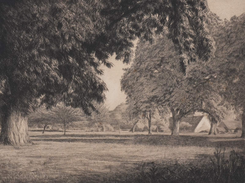 F. FRITEL : La Maison de campagne, Gravure originale signée