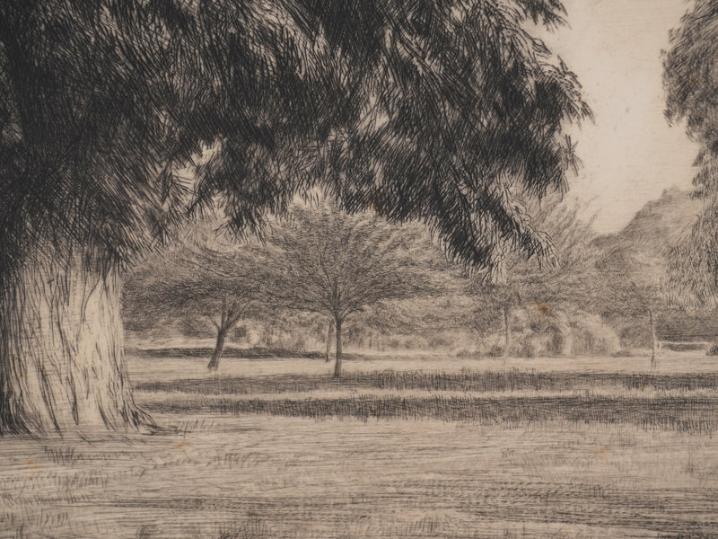 F. FRITEL : La Maison de campagne, Gravure originale signée