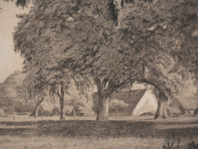 F. FRITEL : La Maison de campagne, Gravure originale signée
