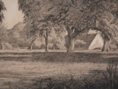 F. FRITEL : La Maison de campagne, Gravure originale signée