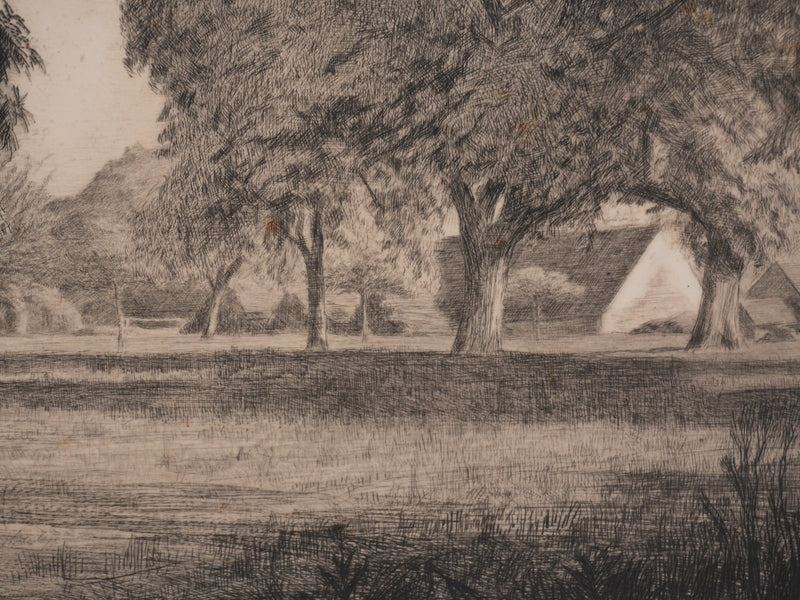 F. FRITEL : La Maison de campagne, Gravure originale signée