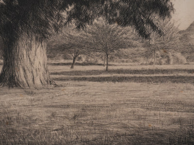 F. FRITEL : La Maison de campagne, Gravure originale signée