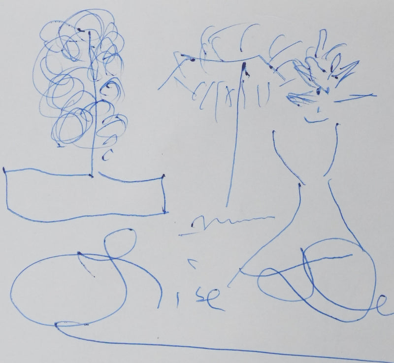 Lise DEHARME : Les arbres imaginaires, Autographe et dessin original signé
