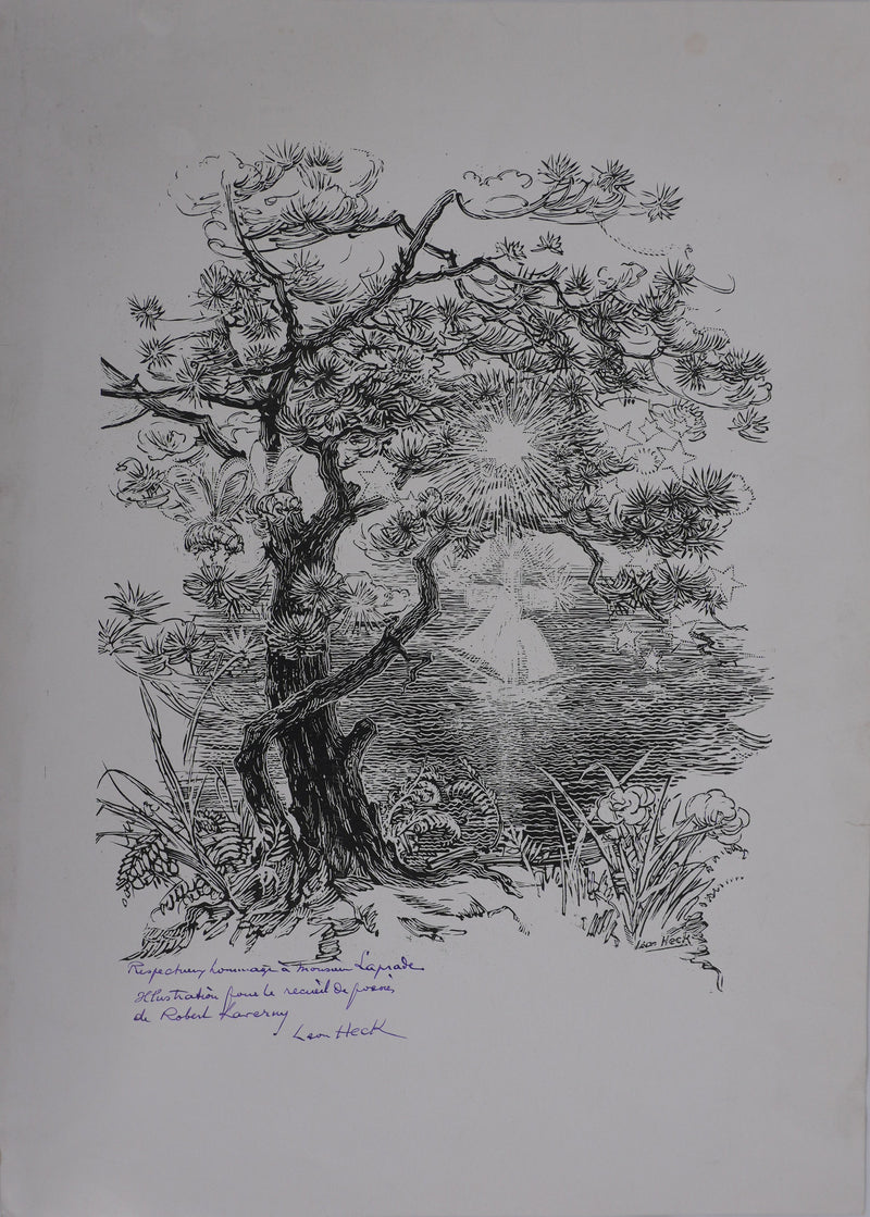 Léon HECK : Paysages mystique, Lithographie originale signée
