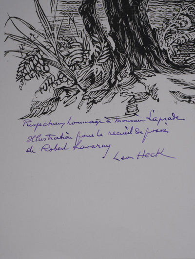 Léon HECK : Paysages mystique, Lithographie originale signée