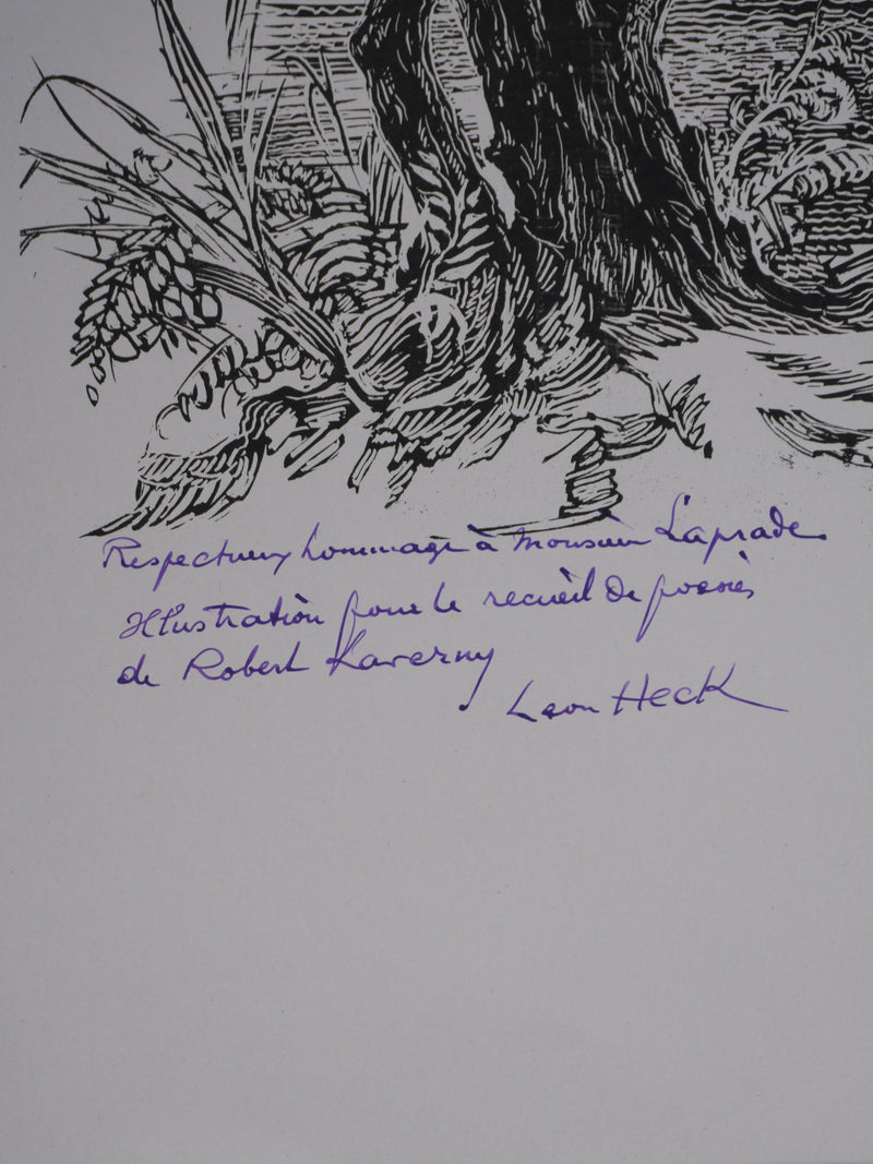 Léon HECK : Paysages mystique, Lithographie originale signée