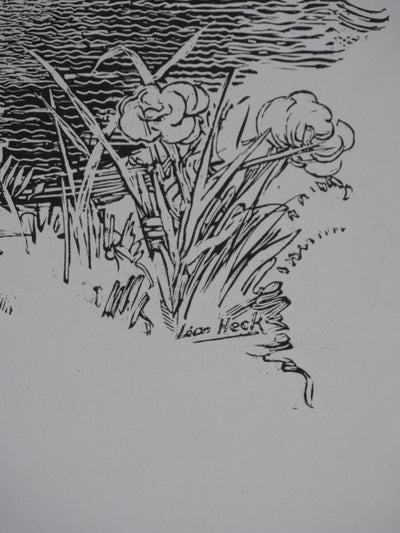 Léon HECK : Paysages mystique, Lithographie originale signée