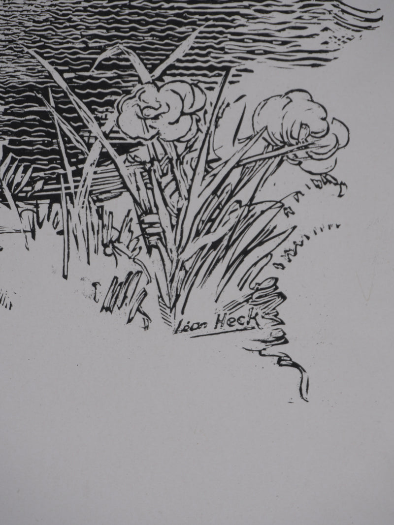 Léon HECK : Paysages mystique, Lithographie originale signée