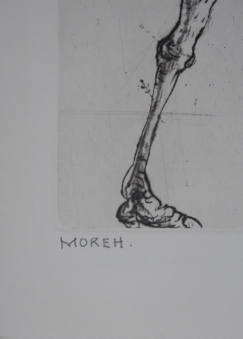 Modercai MOREH : Le dresseur du cirque, Gravure originale signée