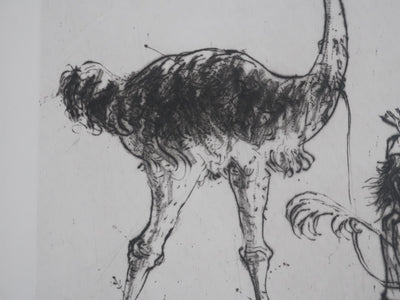 Modercai MOREH : Le dresseur du cirque, Gravure originale signée