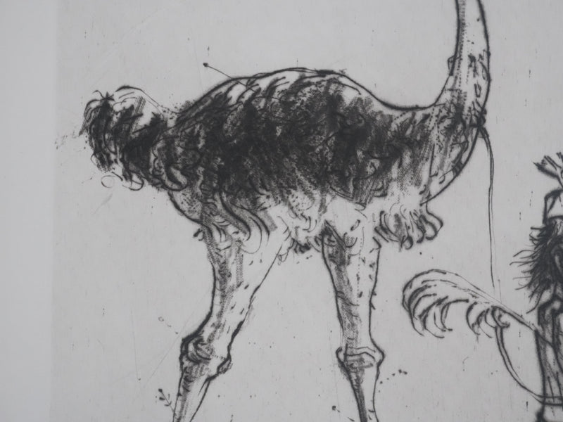 Modercai MOREH : Le dresseur du cirque, Gravure originale signée