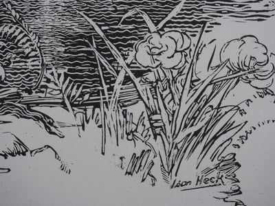Léon HECK : Paysages mystique, Lithographie originale signée