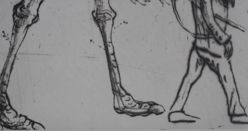 Modercai MOREH : Le dresseur du cirque, Gravure originale signée