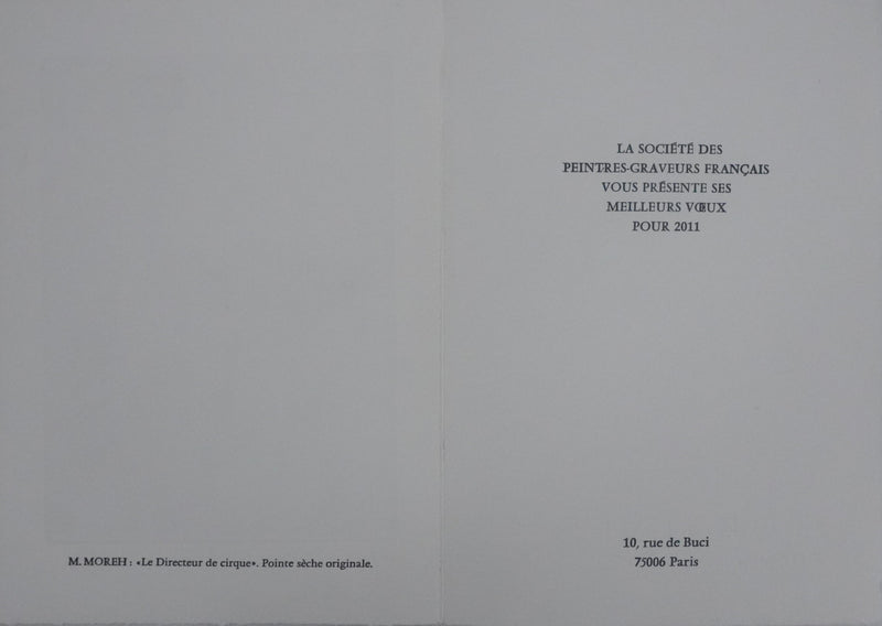 Modercai MOREH : Le dresseur du cirque, Gravure originale signée