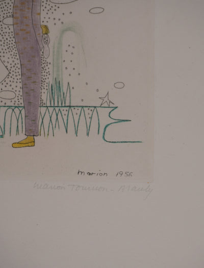 Marion TOURNON-BRANLY : Les amoureux, Gravure originale signée