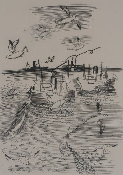 Raoul DUFY : Les chalutiers revenant de la pêche, Gravure originale signée