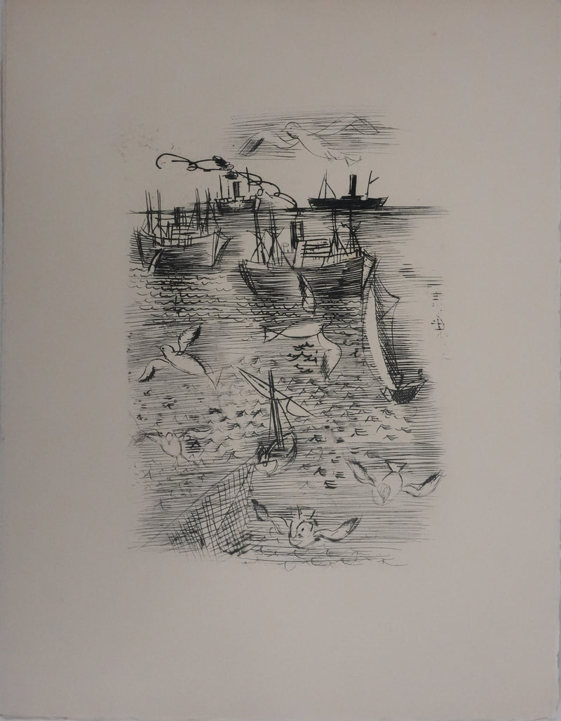 Raoul DUFY : Le retour de pêche, Gravure originale signée