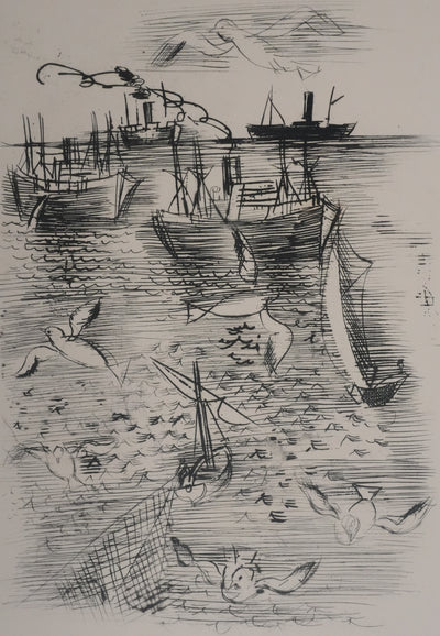 Raoul DUFY : Le retour de pêche, Gravure originale signée