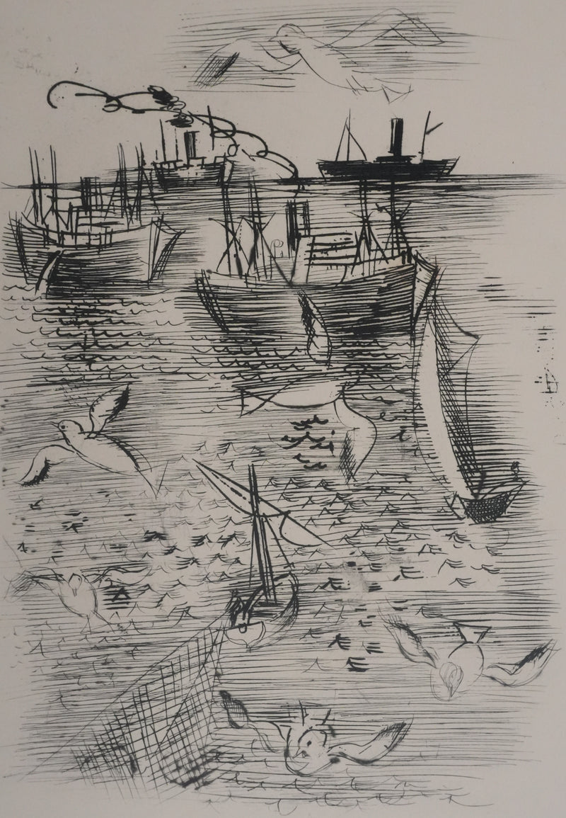 Raoul DUFY : Le retour de pêche, Gravure originale signée