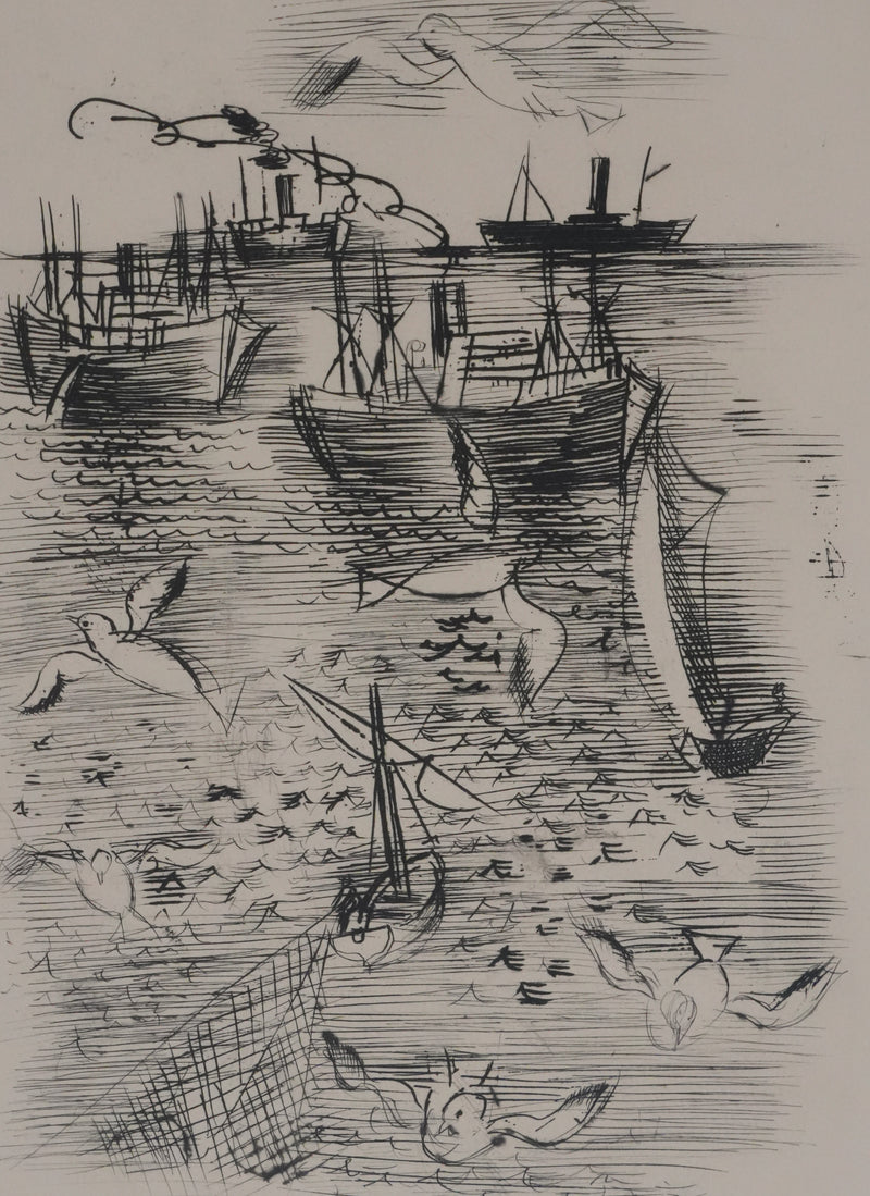 Raoul DUFY : Le retour de pêche, (Etat) Gravure originale signée